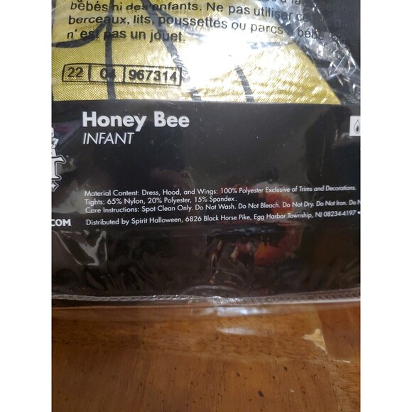 Spirit Halloween Infant Honey Bee Costume Set Complete‎ 6-12 Months - Picture 3 of 5